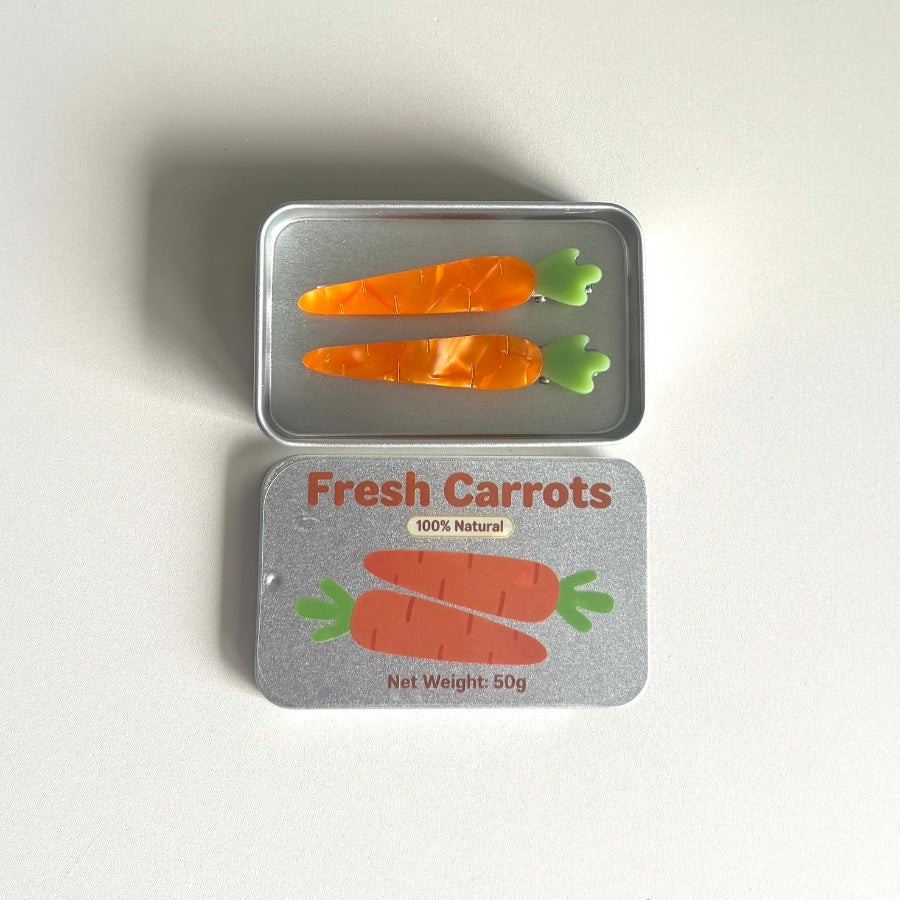 2 Pcs Carrot Hair Clips Set