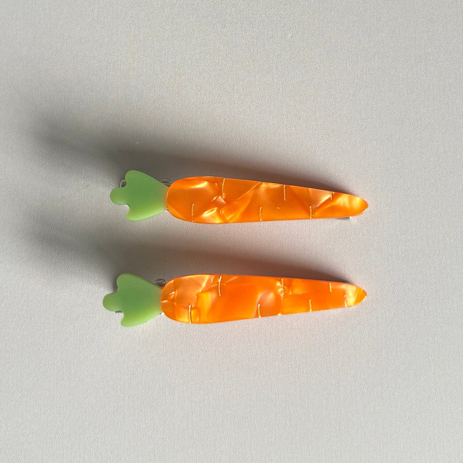 2 Pcs Carrot Hair Clips Set