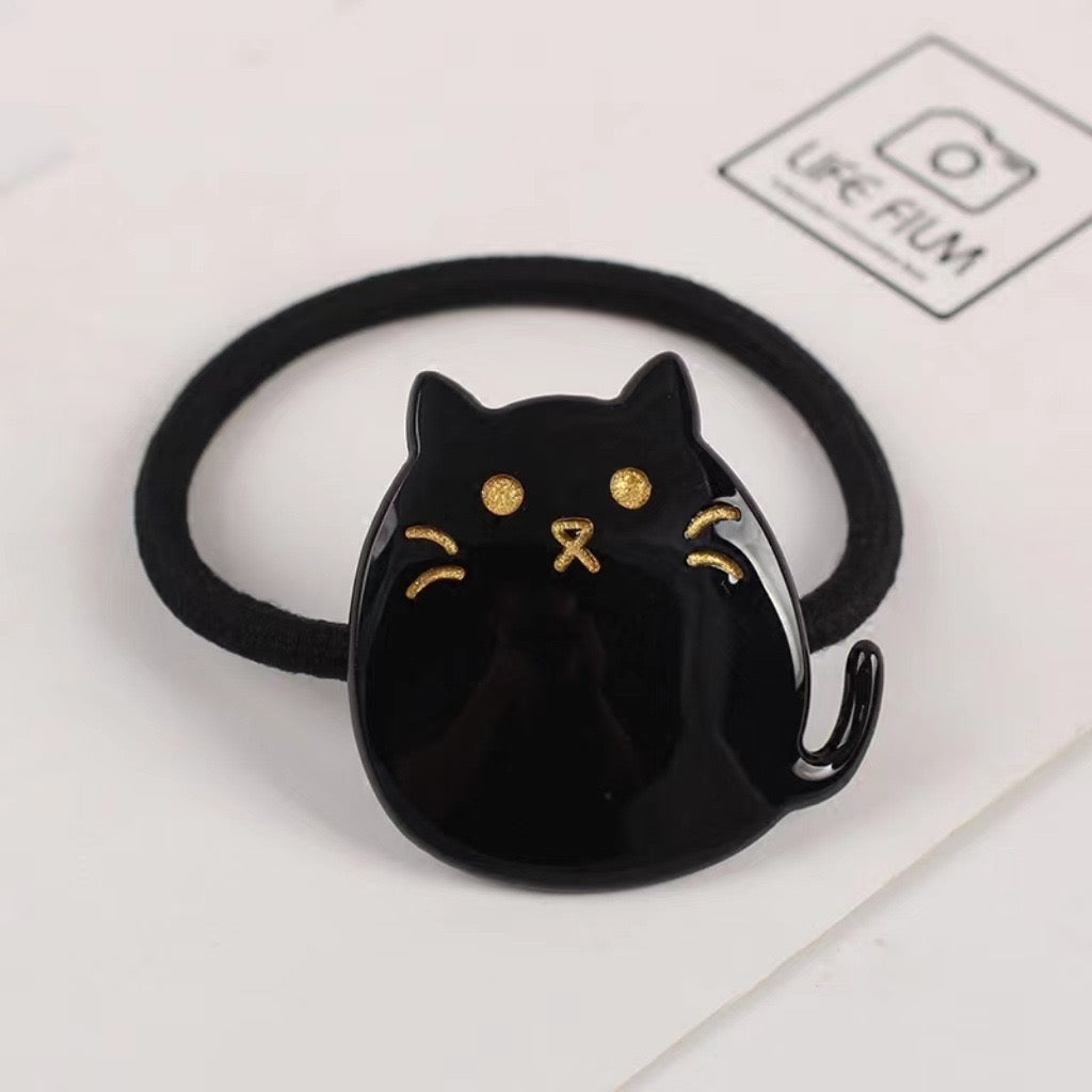 Black Fat Cat Scrunchie