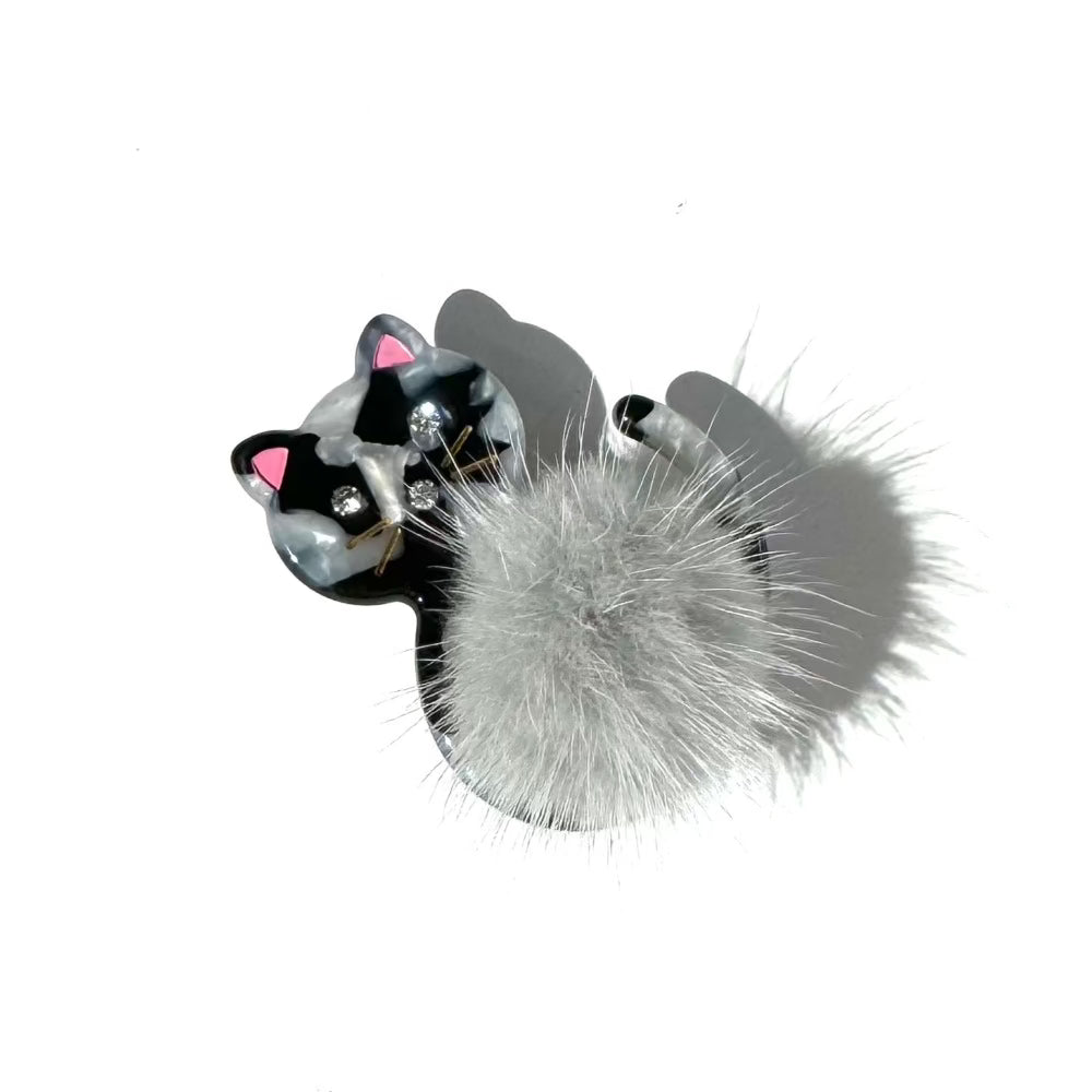 Meow Cat Fur Hair Clip