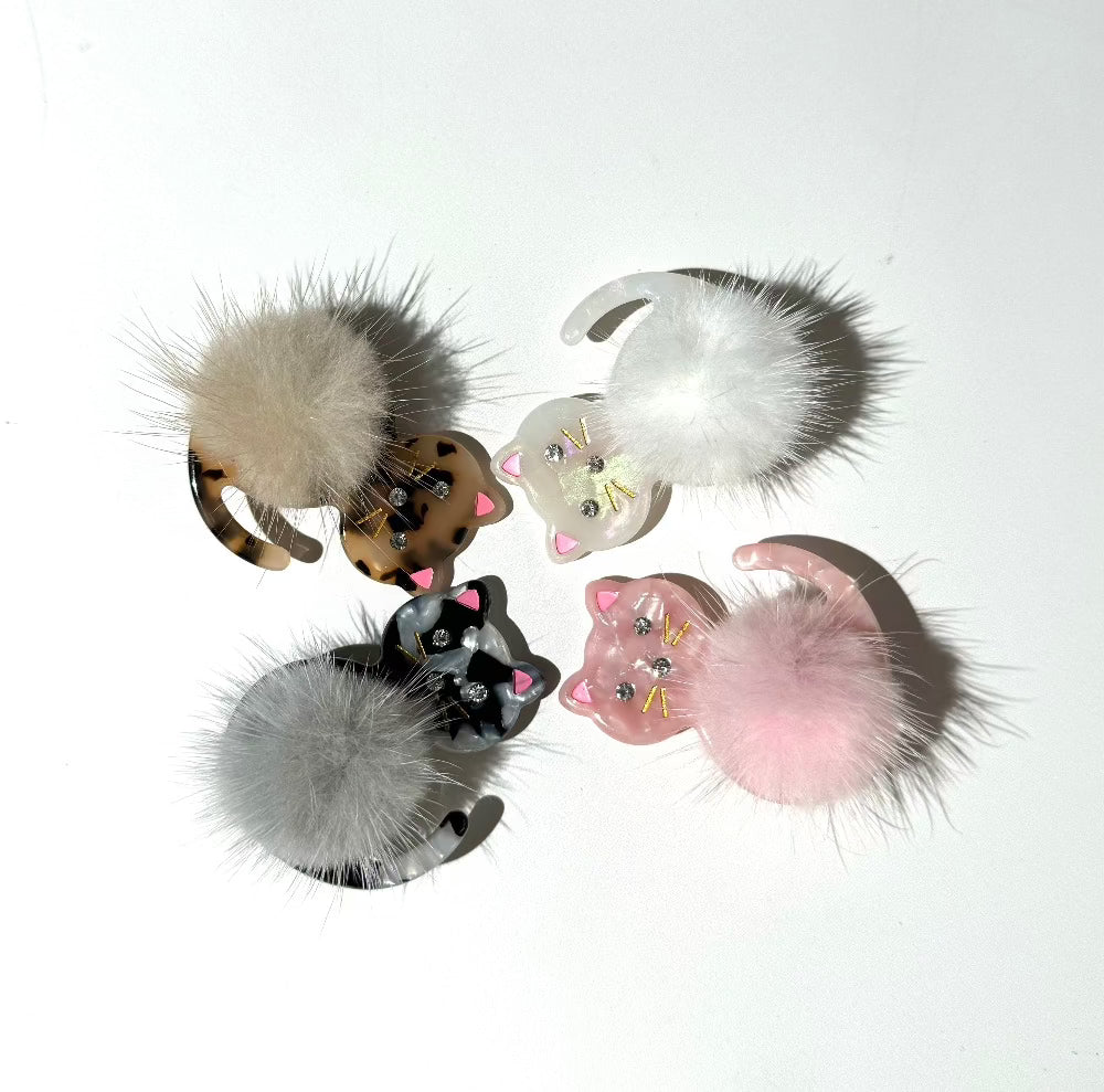 Meow Cat Fur Hair Clip