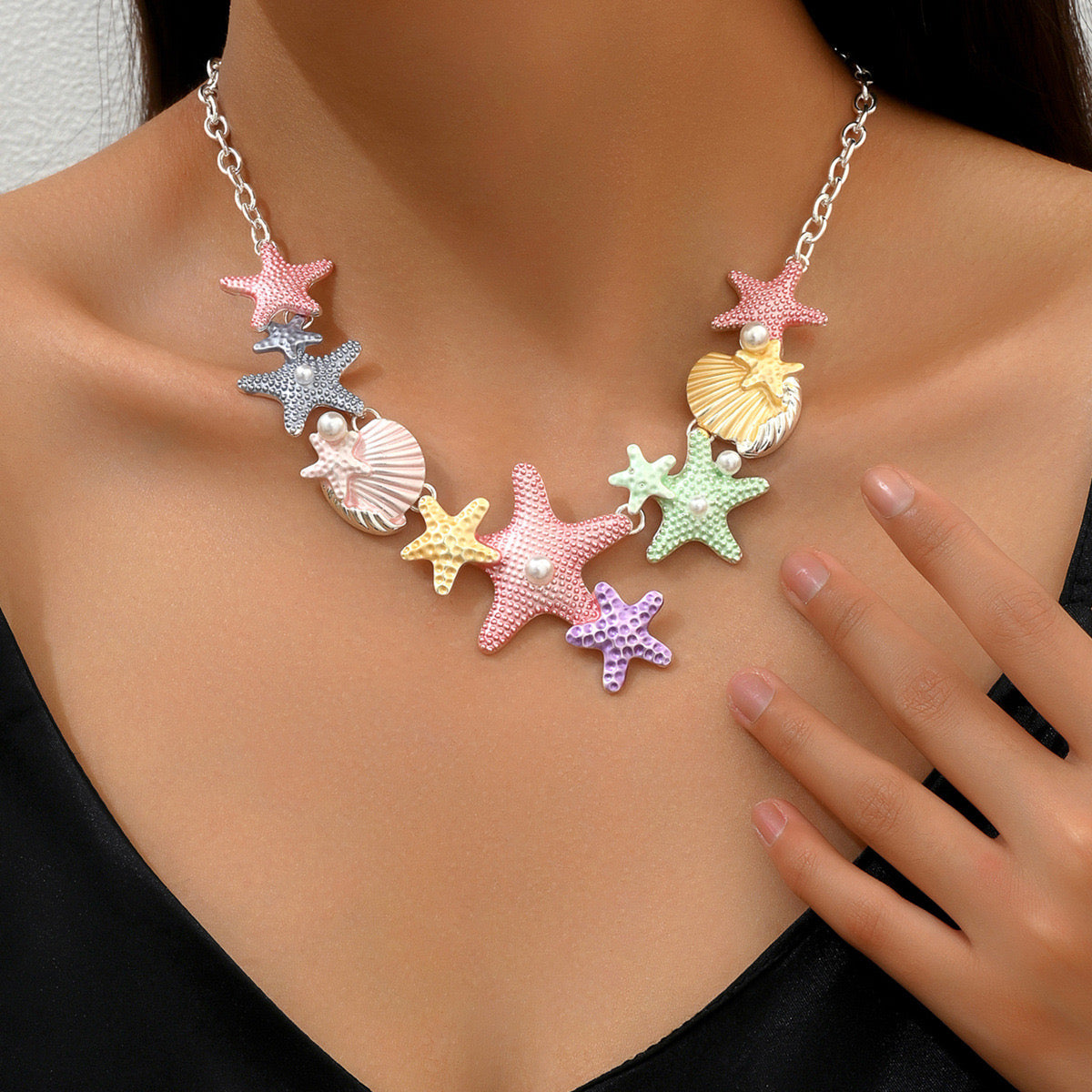 Pink Starfish Necklace