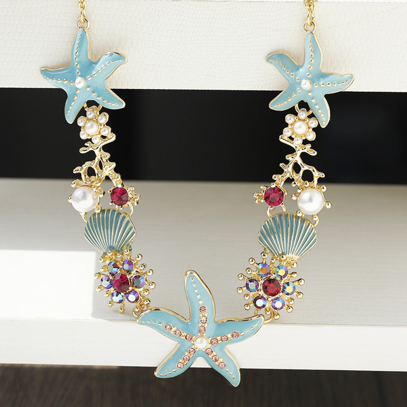 Blue Starfish Necklace