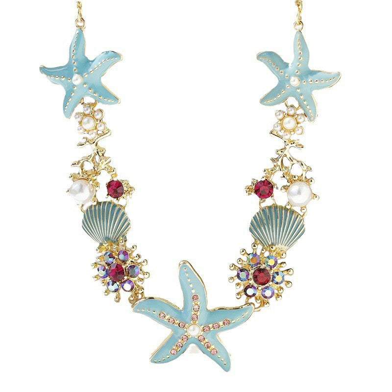 Blue Starfish Necklace