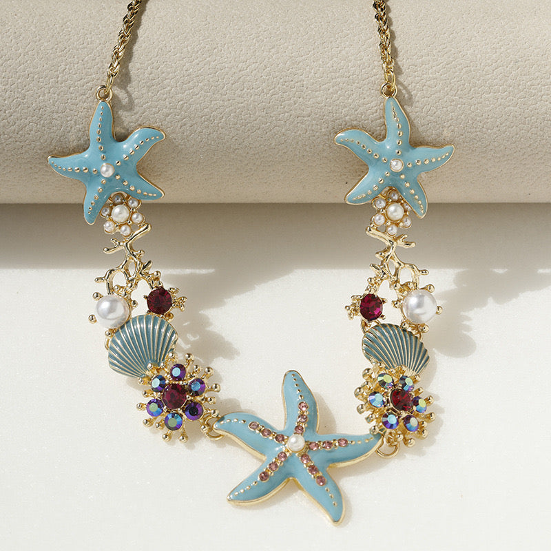 Blue Starfish Necklace