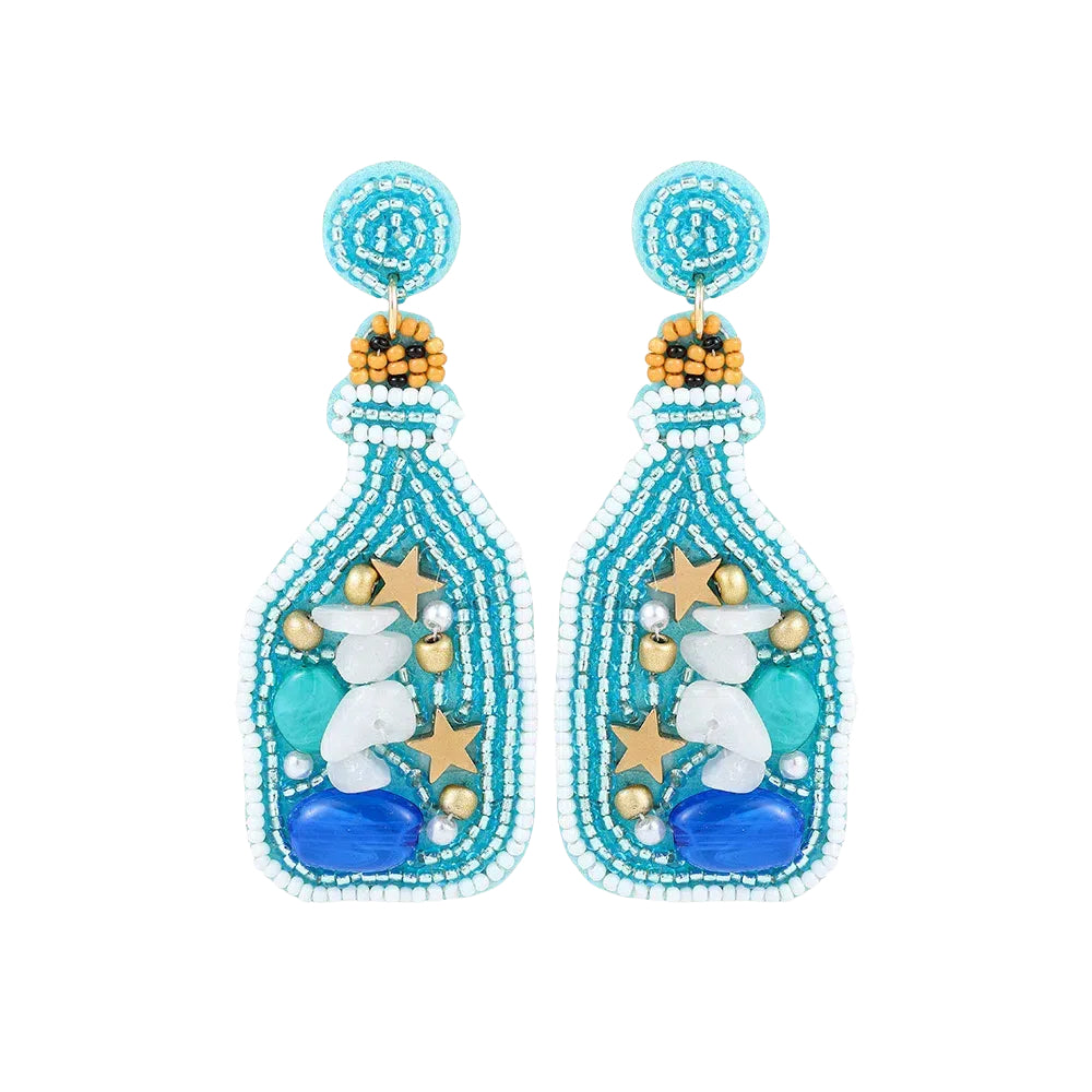 Ocean Wishing Bottle Earrings