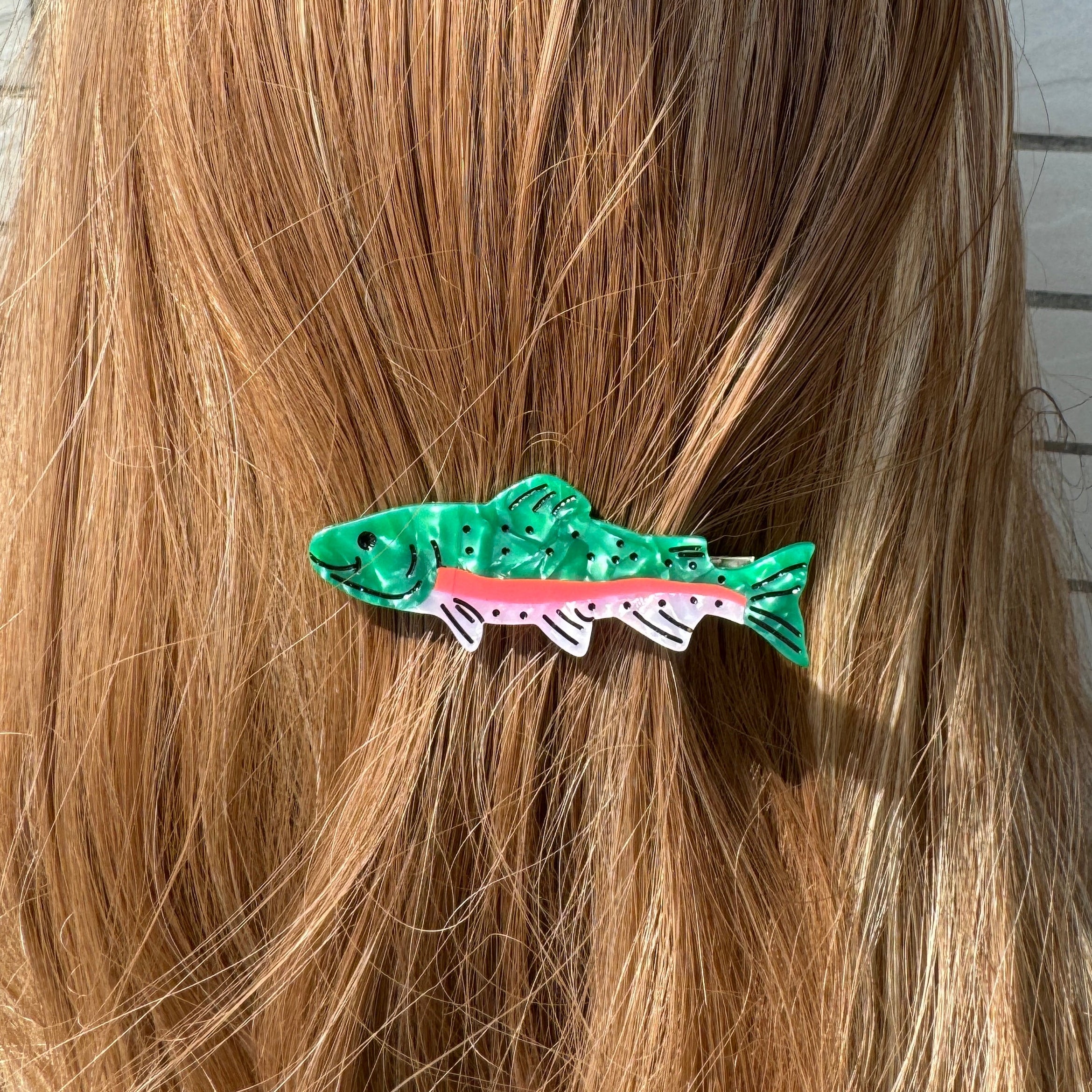 Rainbow Trout Fish Hair Clip