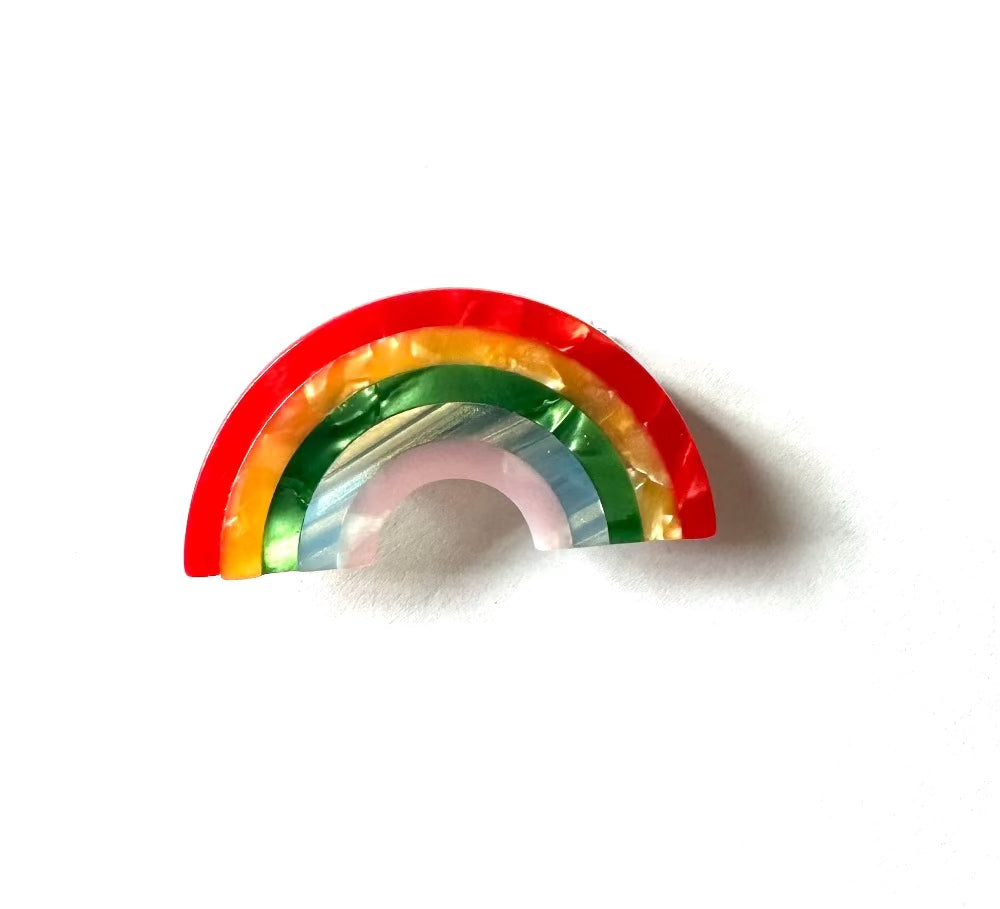 Rainbow Semicircle Barrette  Hair Clip