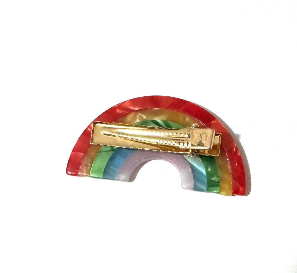 Rainbow Semicircle Barrette  Hair Clip