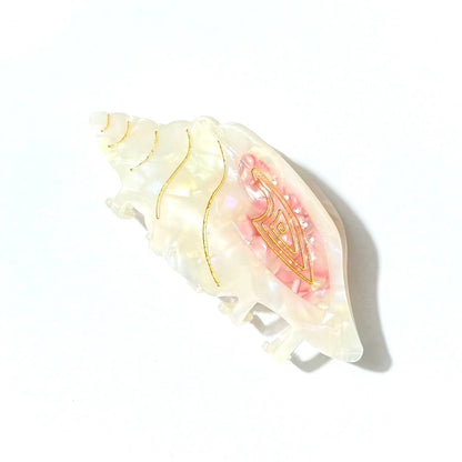 Pink Conch Hair Claw In Ocean