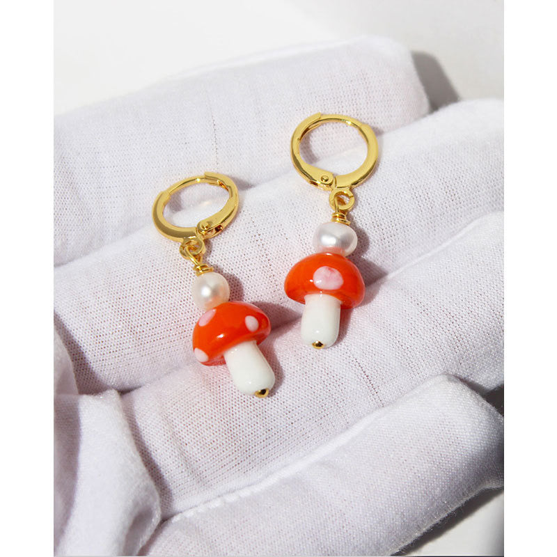 Fun Colorful Mushrooms Earrings