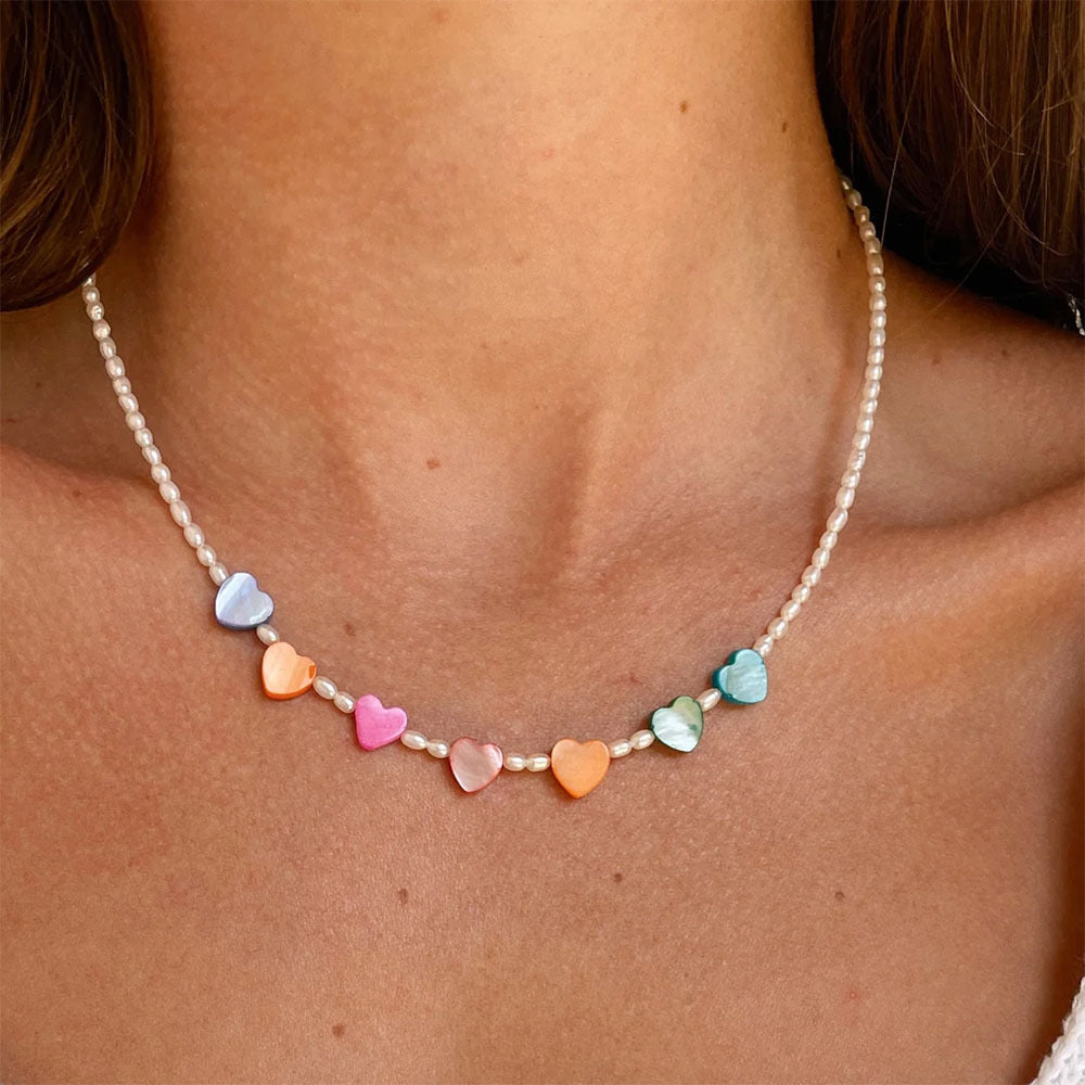 Rainbow Hearts Necklace