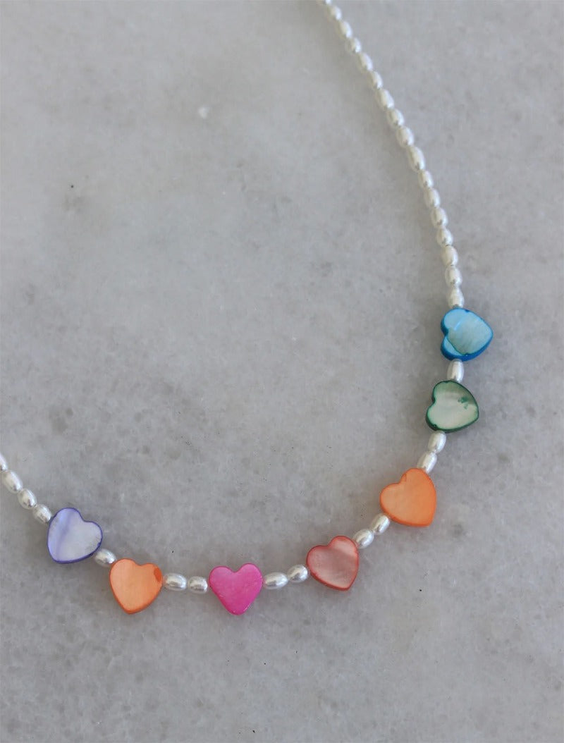 Rainbow Hearts Necklace