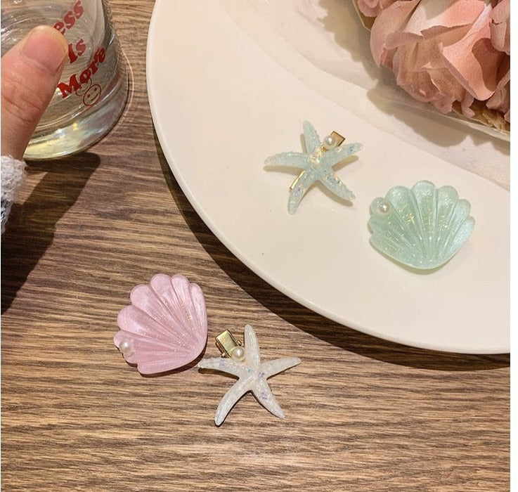 Sweet Starfish Shells Hair Clip(2pcs)