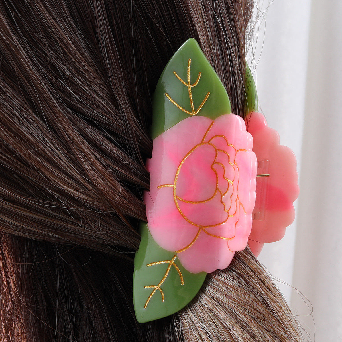 Peony Flower Hair Claw