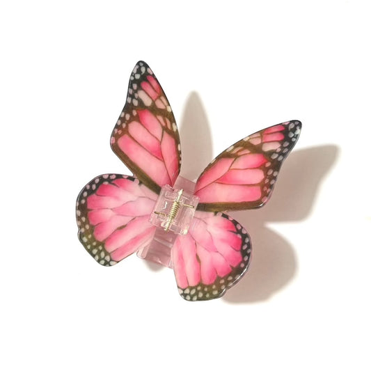 Peleides Pink Morpho Butterfly Hair Claw