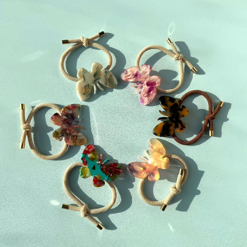 Iridescent Butterfly Shadow Hair Scrunchie