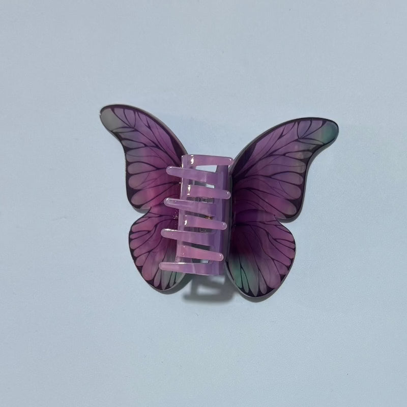 Purple Morpho Butterfly Hair Claw