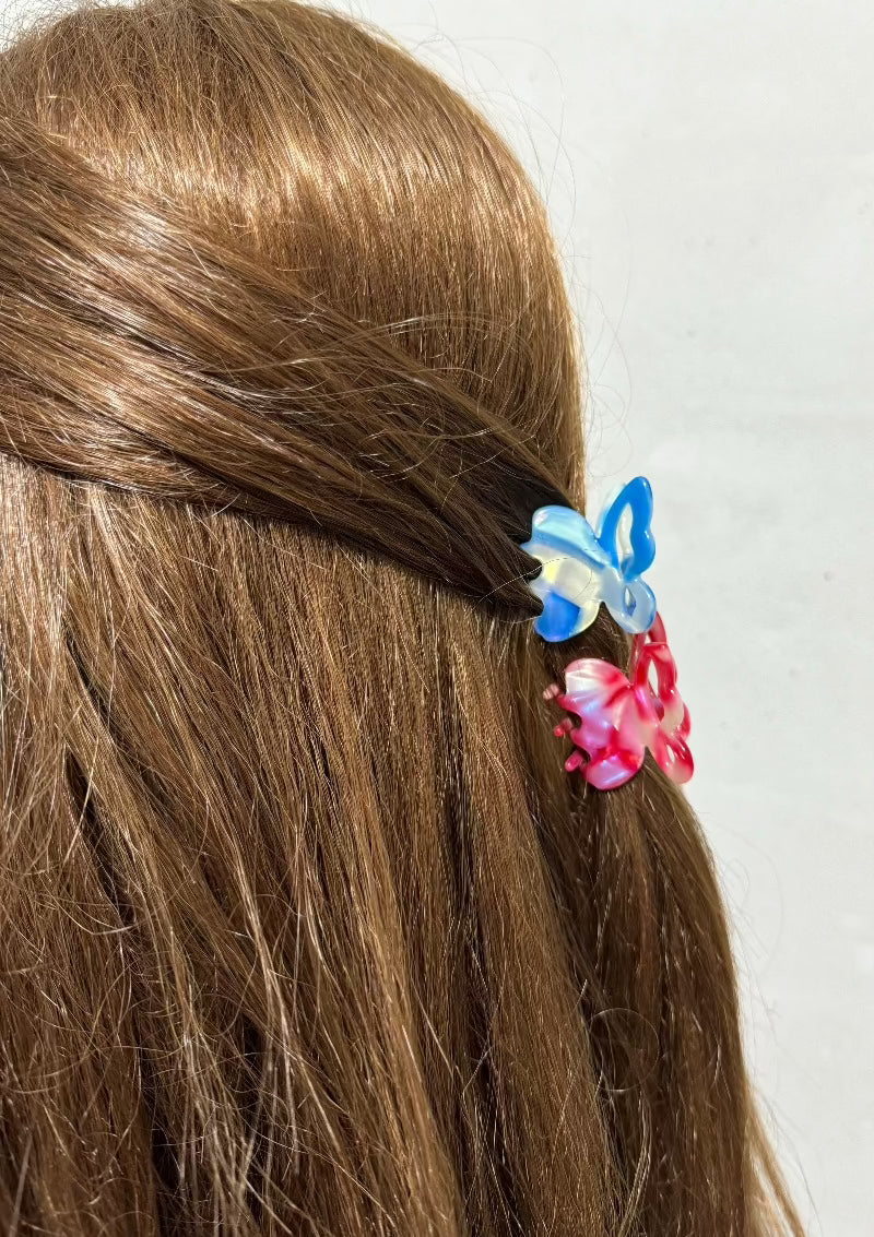 Pink Mini Butterfly Hair Claw