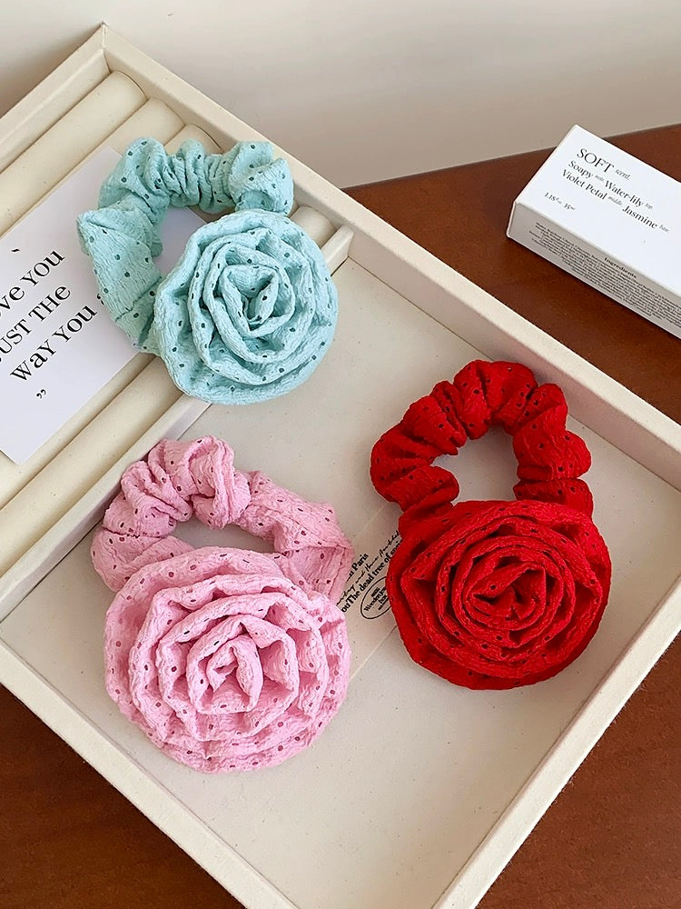 Rose Flower Scrunchie