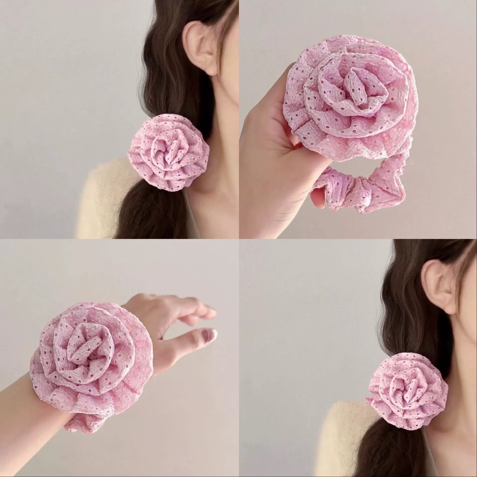 Rose Flower Scrunchie