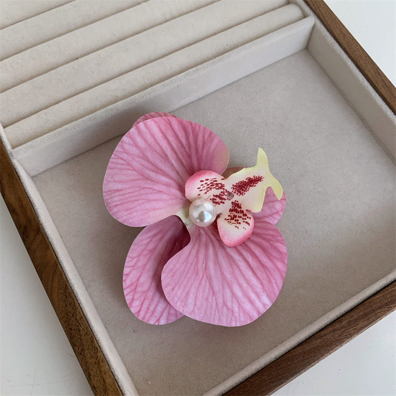 Pink Phalaenopsis Flower Hair Clip