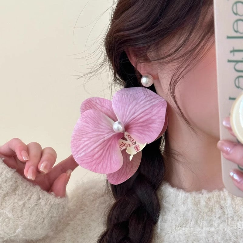 Pink Phalaenopsis Flower Hair Clip