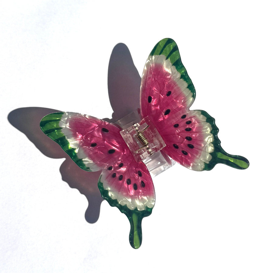 Watermelon Butterfly Hair Claw
