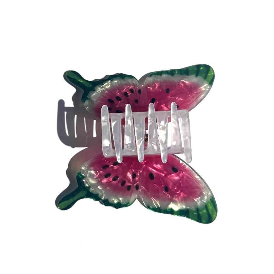 Watermelon Butterfly Hair Claw