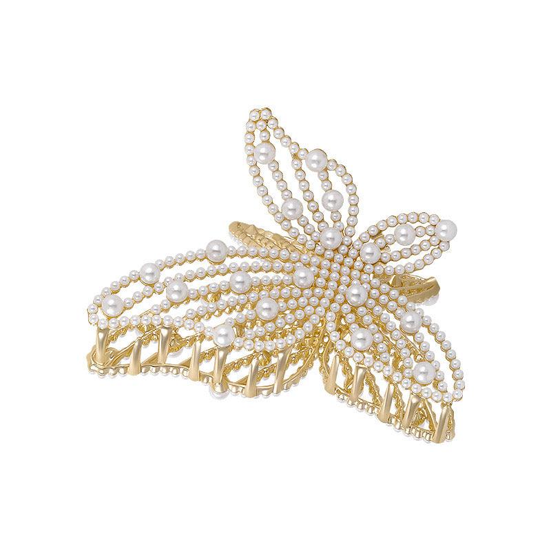 Pearl Butterfly Metal Hair Claw