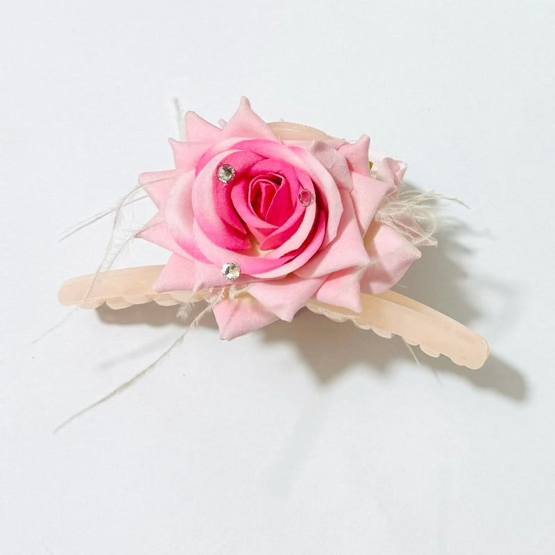 Big Gradient Romance Rose Hair Claw