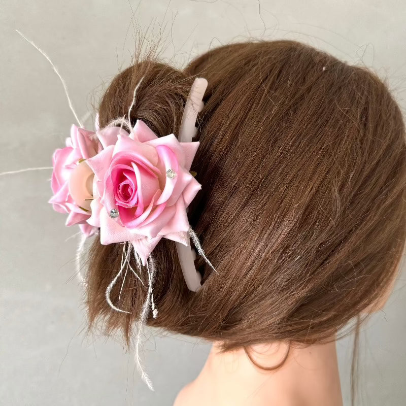 Big Gradient Romance Rose Hair Claw