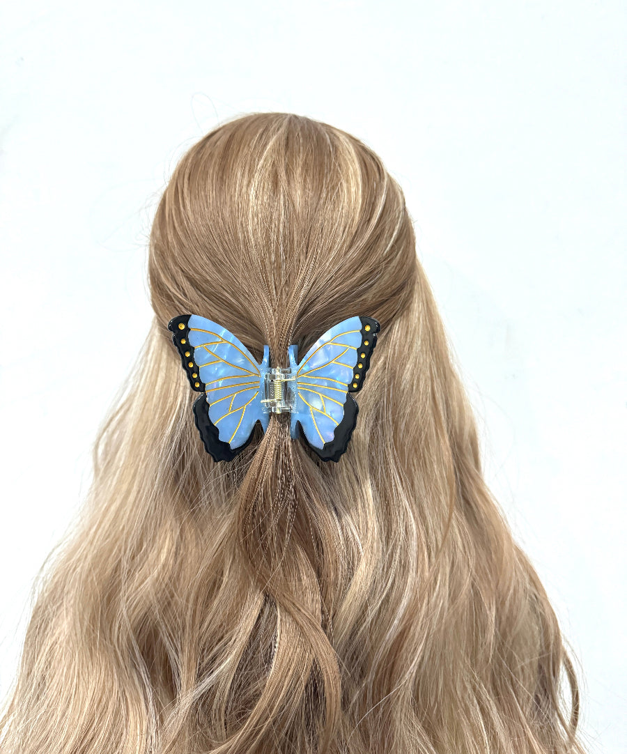 Blue Morpho Butterfly Hair Claw