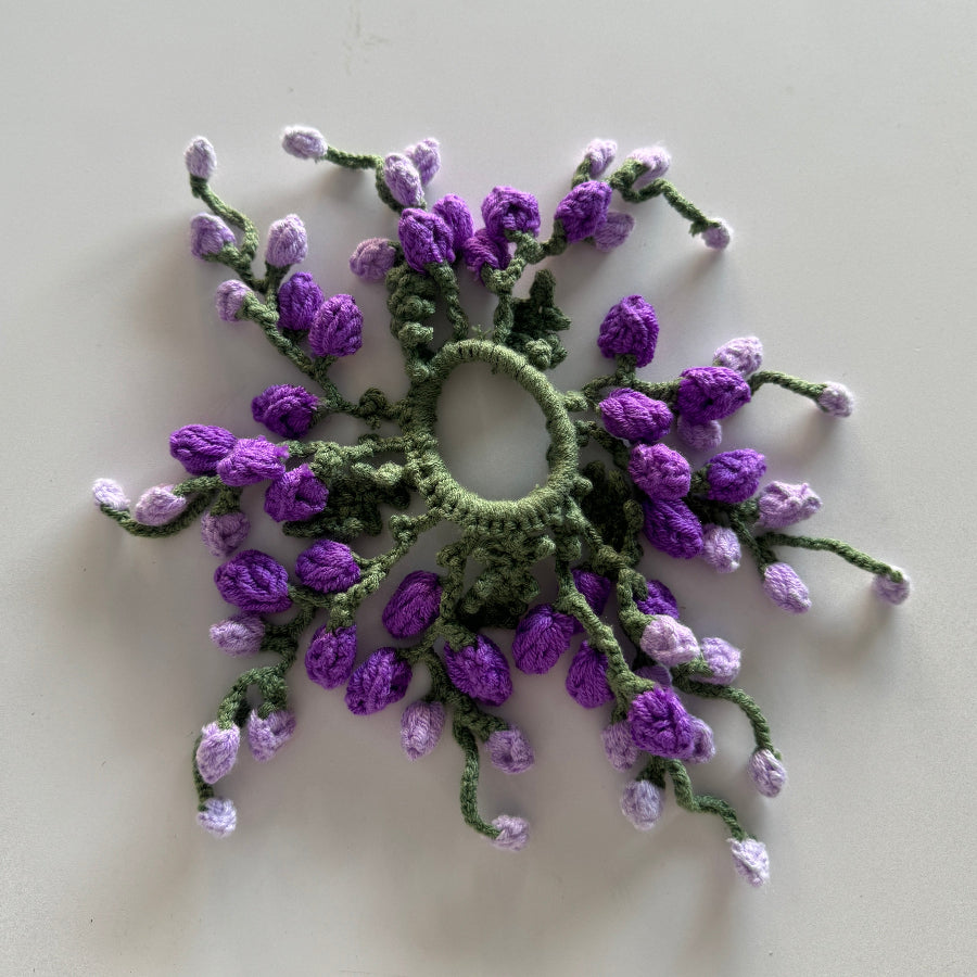 Hand-woven violets Scrunchie