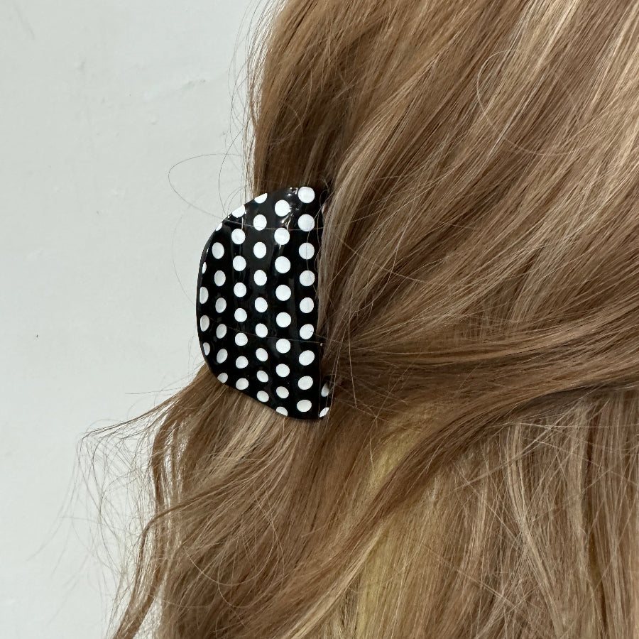 Black Polka Dot Hair Claw