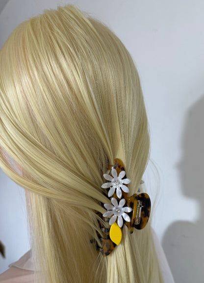 Daisy Hair Claw for Thick Hair