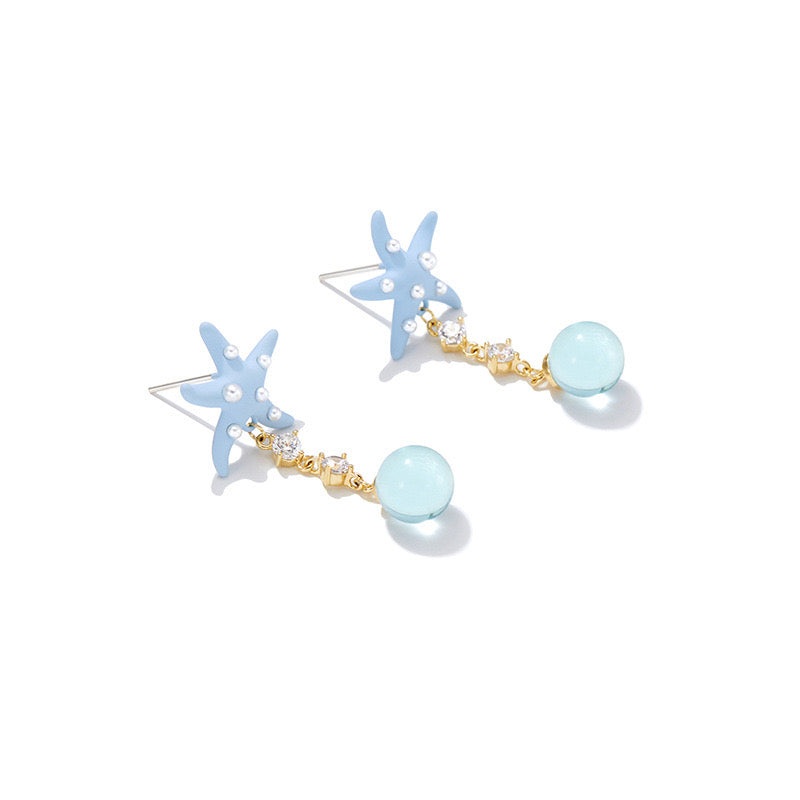 Ocean Starfish Pearls  Earrings