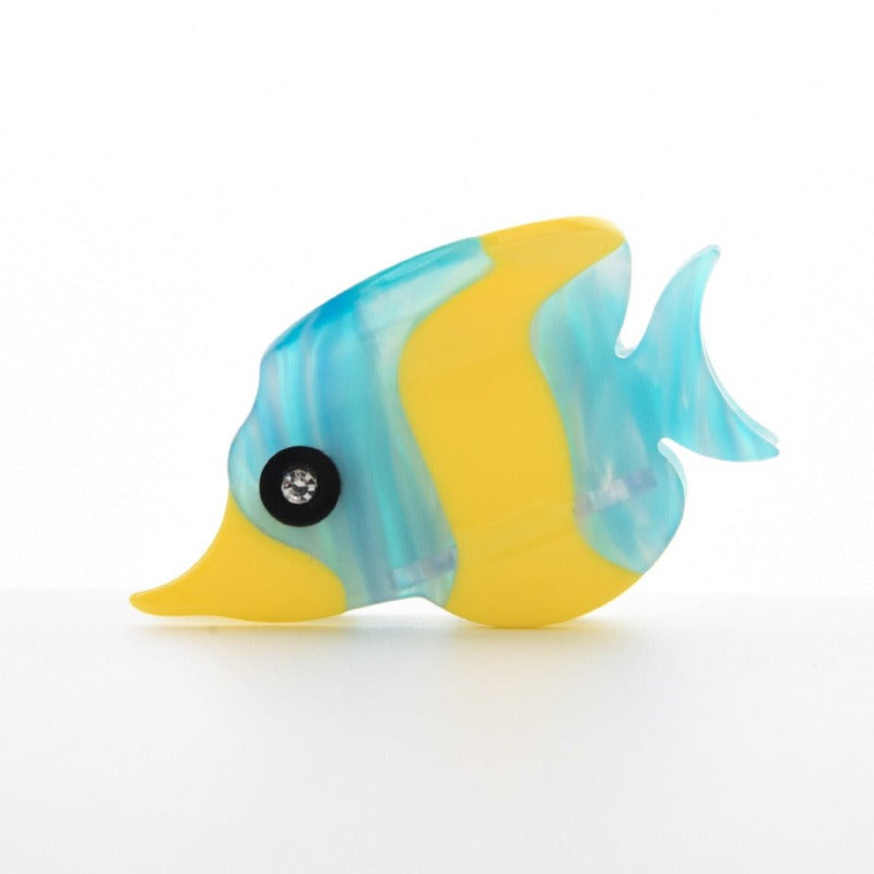 Yellow Striped Tropical Fish Hair Claw