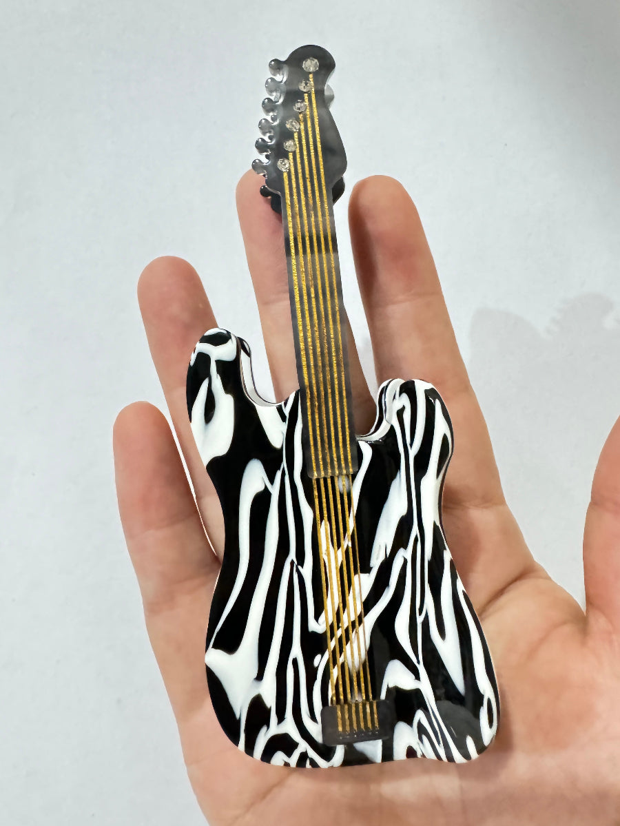 Electric Guitar  Zebra Hair Claw