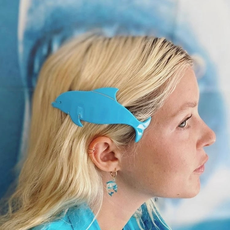 Blue Dolphin Hair Clip