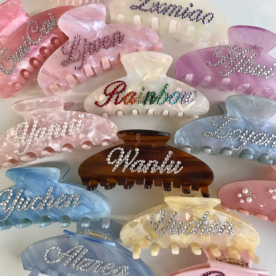 Candy Color Nameplate Customized Hair Claw