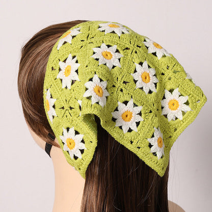 daisy head scarf with green
