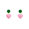 Two Tone Peach Heart Earrings