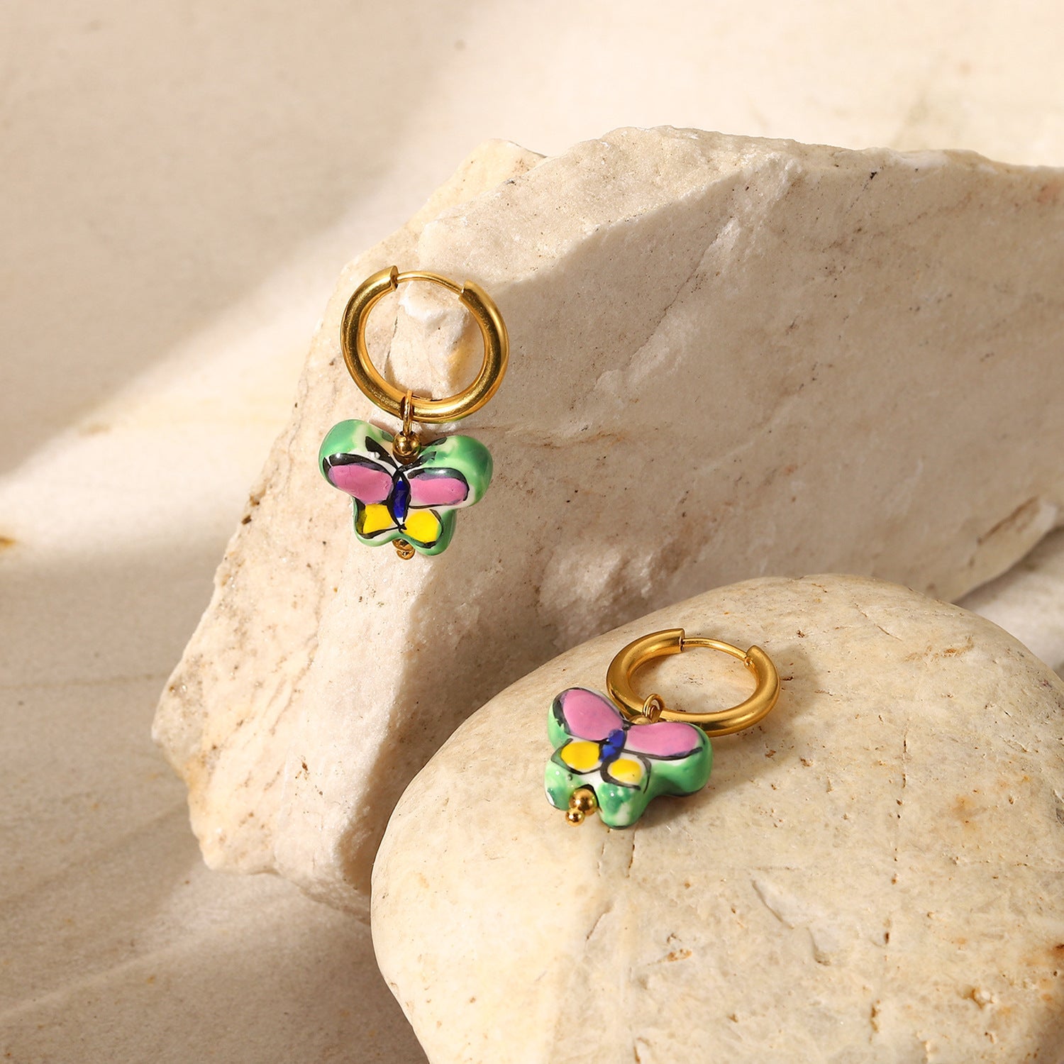 Green Butterfly Earrings