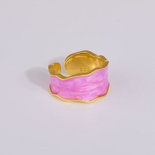 s925 Pink Enamel ring