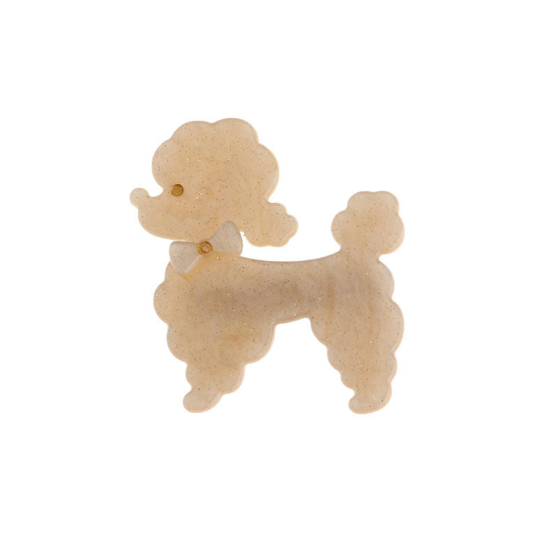 Cream Poodle Dog Hair Clip