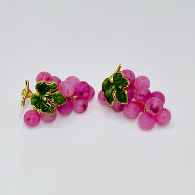 Red grapes earrings