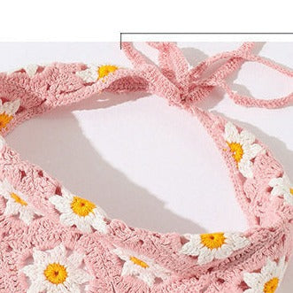 daisy head scarf with pink