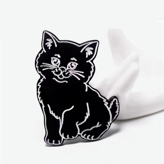 Meow Cat Hair Clip Within Black