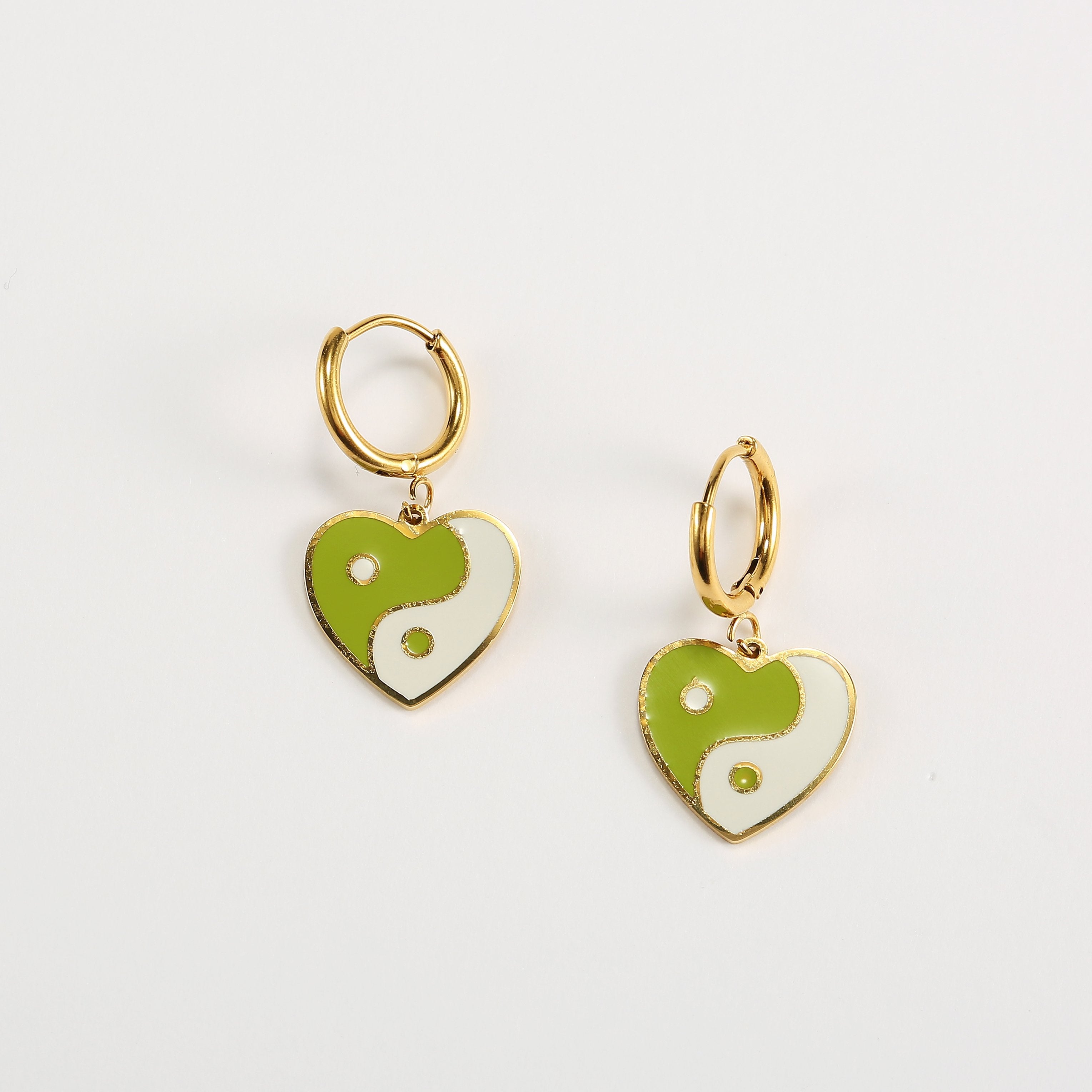 Yin Yang Heart Earrings